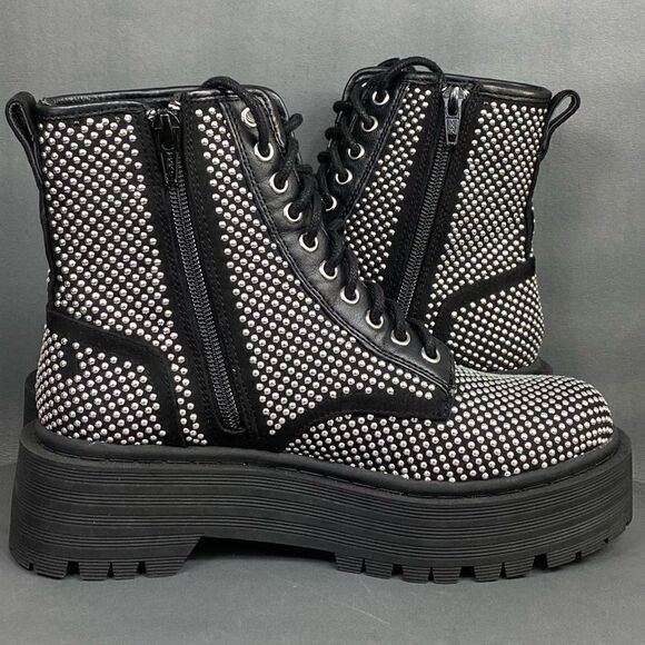 Gianni Bini Non-Stop Studded Chunky Lug Sole Platform Bootie Women size 6 (new) - Picture 2 of 10